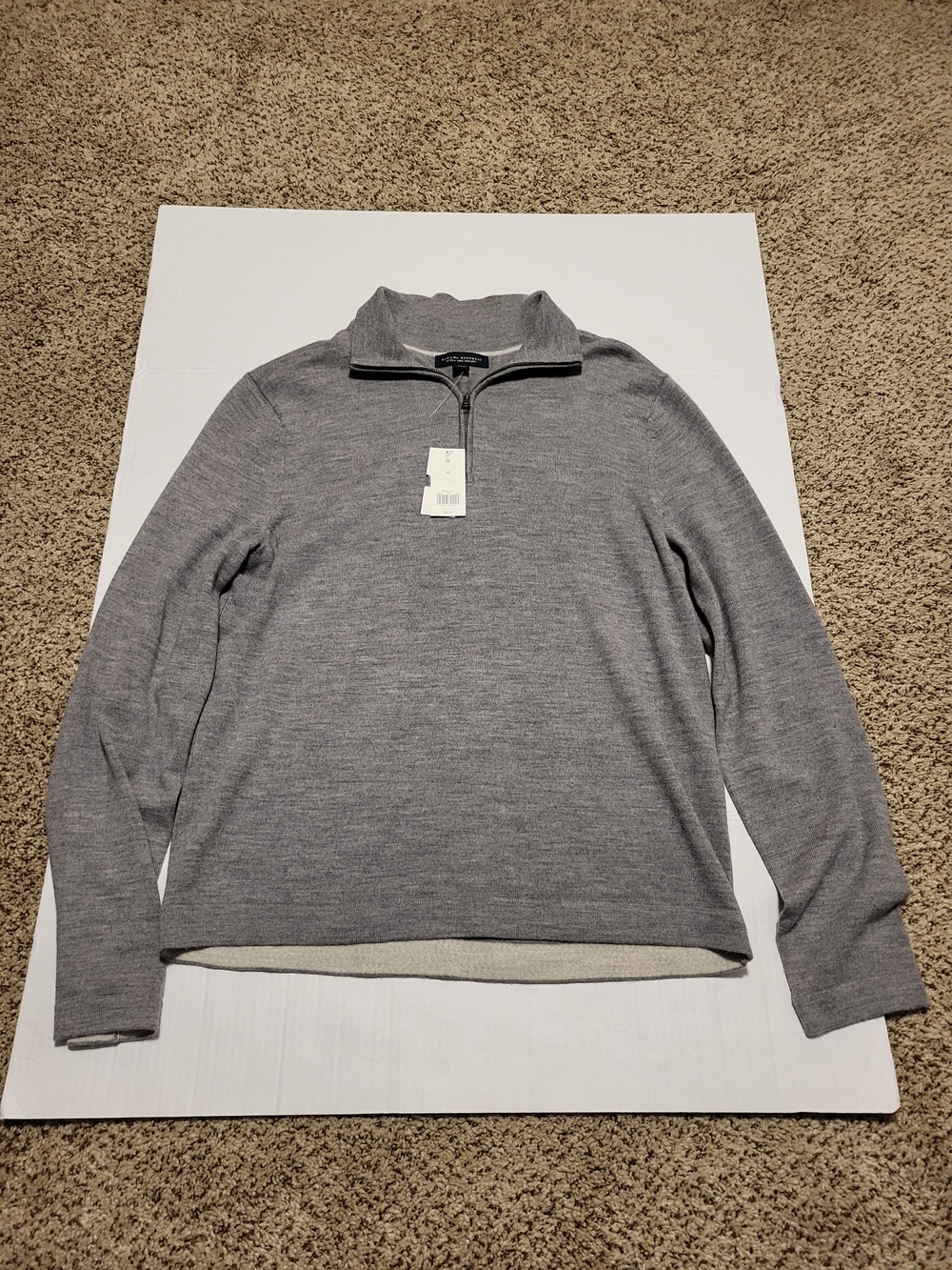 NWT Banana Republic Extra Fine Merino Wool 1/4 Zip Sweater Men's Size M